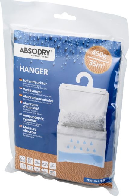 Absodry Classic Hanger Luftentfeuchter 450g für Schränke und Wohnmobile