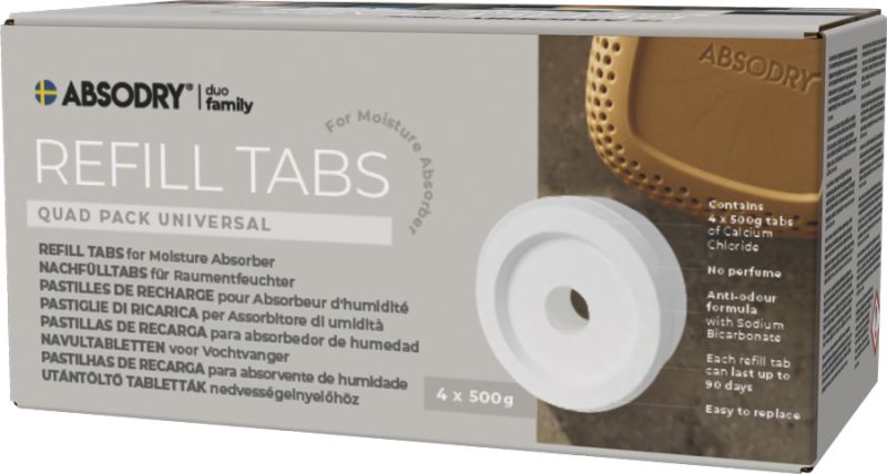 Verpackungsfoto Absodry Duo Family Nachfüll-Tabs, 4x 500 g