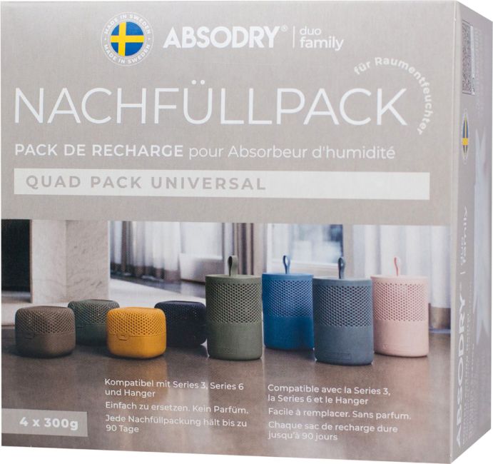 Absodry Duo Family Nachfüllpackung für Series 3, 4x300g
